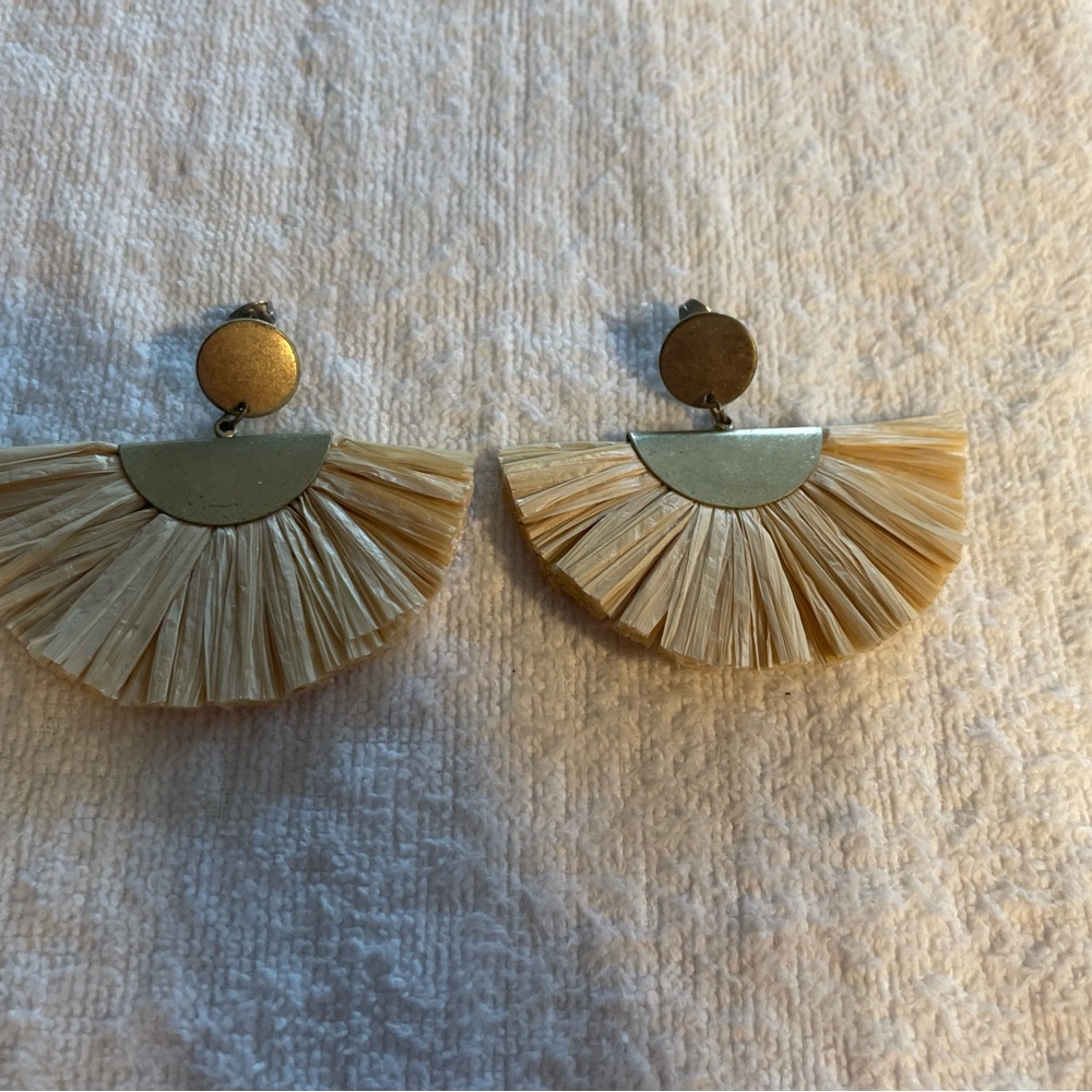 Elegant Tan Fan Earrings